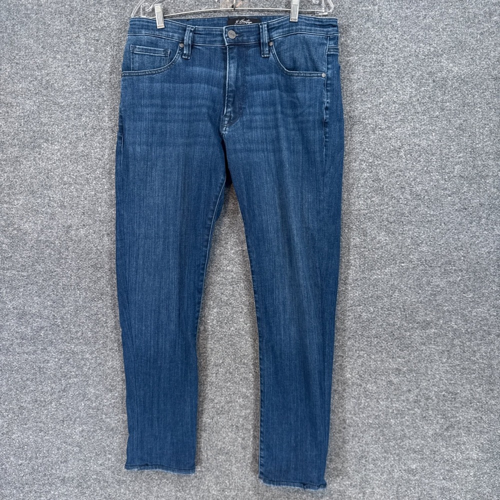 34 Heritage Courage Straight Leg Jeans Mens 33x29 Blue Mid Rise Stretch Denim